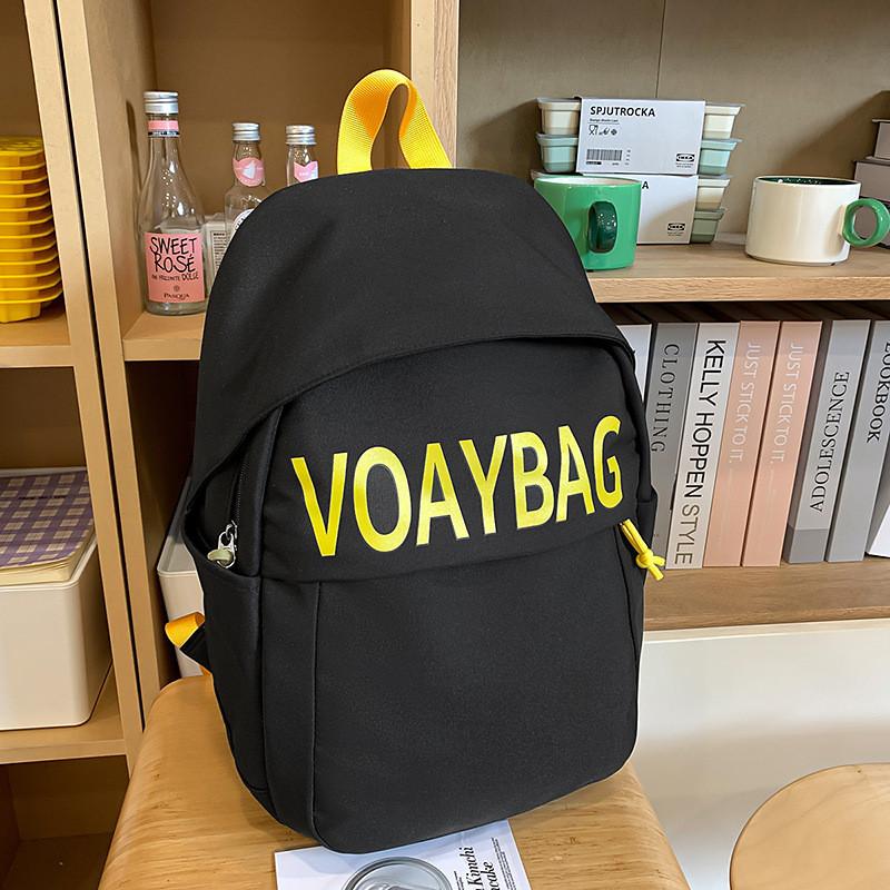 Nylon College Student Backpack With Letter Print Design And Comfort For Daily Use