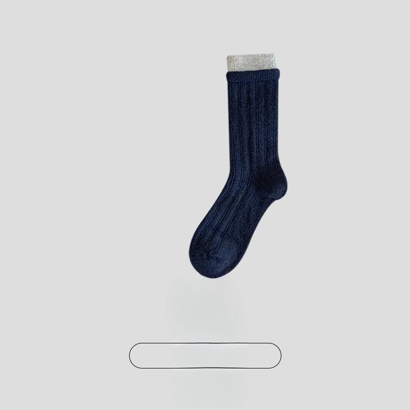 

Женские осенне-зимние утолщенные теплые носки-гольфы из лунной шерсти без косточек 1 pair темно-синий