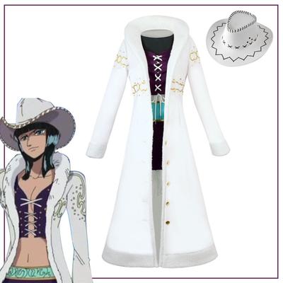 ONE PIECE Robin Cosplay Kostüm großer Pelzkragen Robin One Piece Nicole Robin Cosplay Kostüm