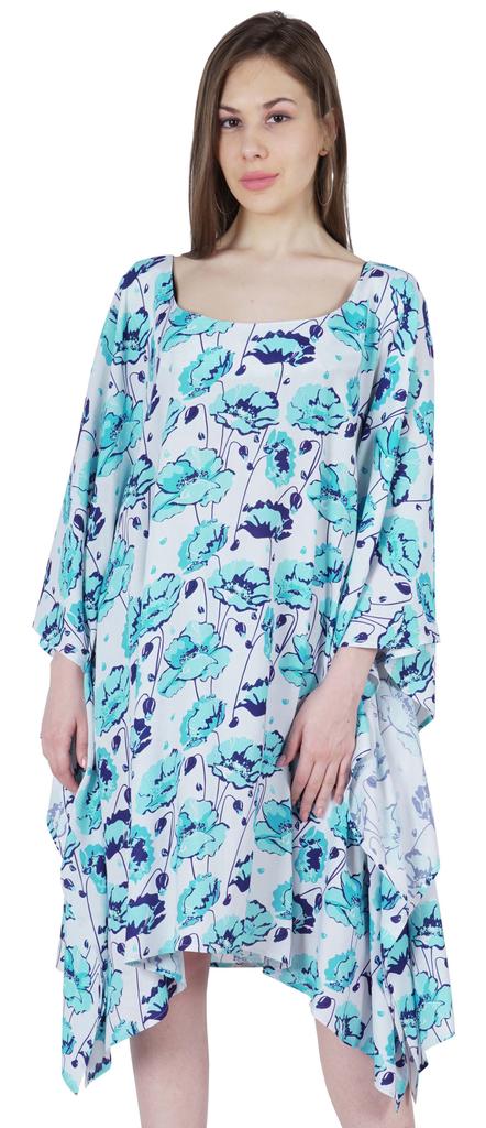 Moomaya Women  s  Short  Tunic  Kaftan  Casual Kimono Mini Beach Dress Swimsuit Cover Up