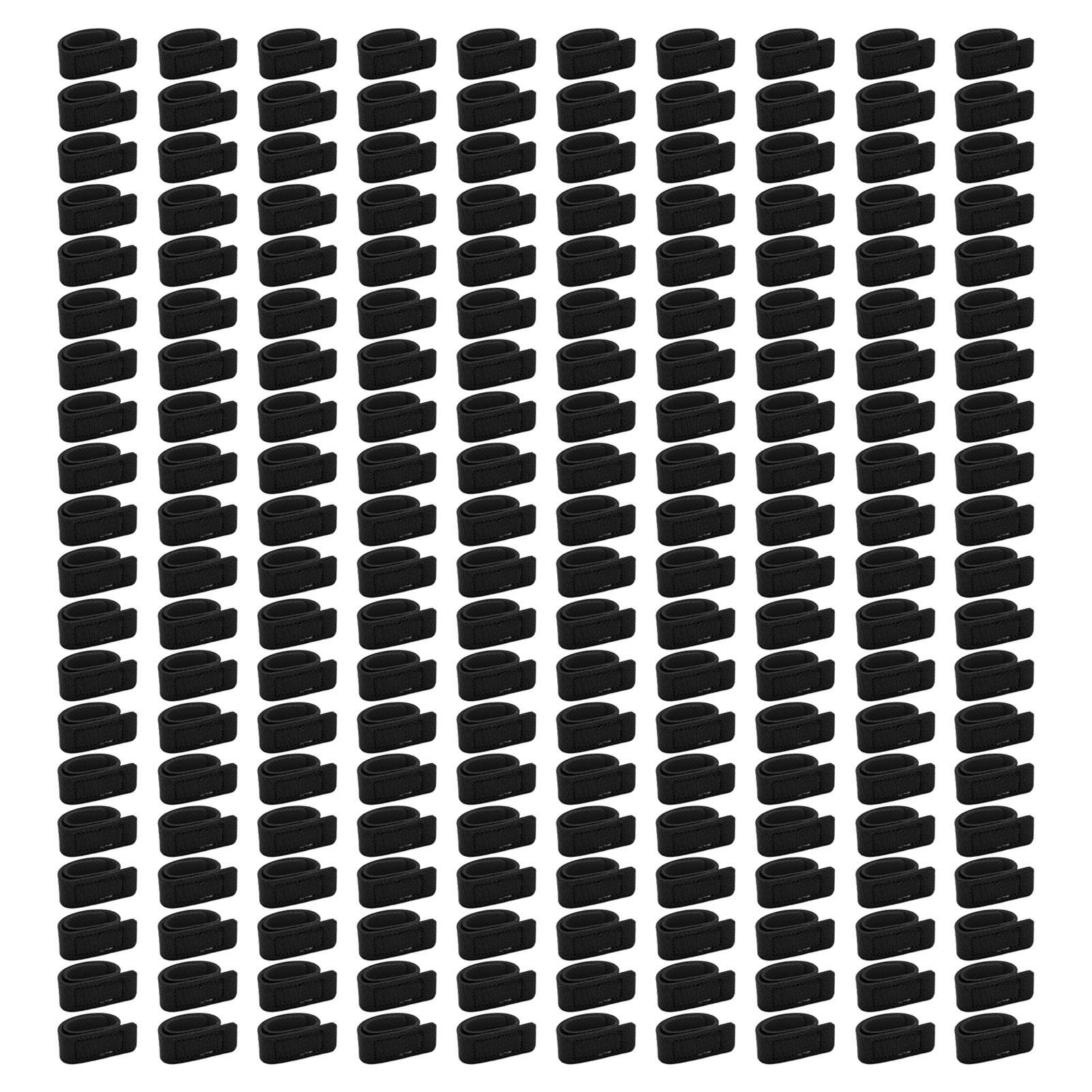 200pcs Fishing Rod Belt Ties Stretchy Straps Fishing Tackle Ties Cable Bait Casting Spinning Rod Straps Holders чёрный