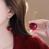 Korean Style Cherry Earrings: Trendy High-End Dangles for Women, 2024 New Year Fashion Accessories