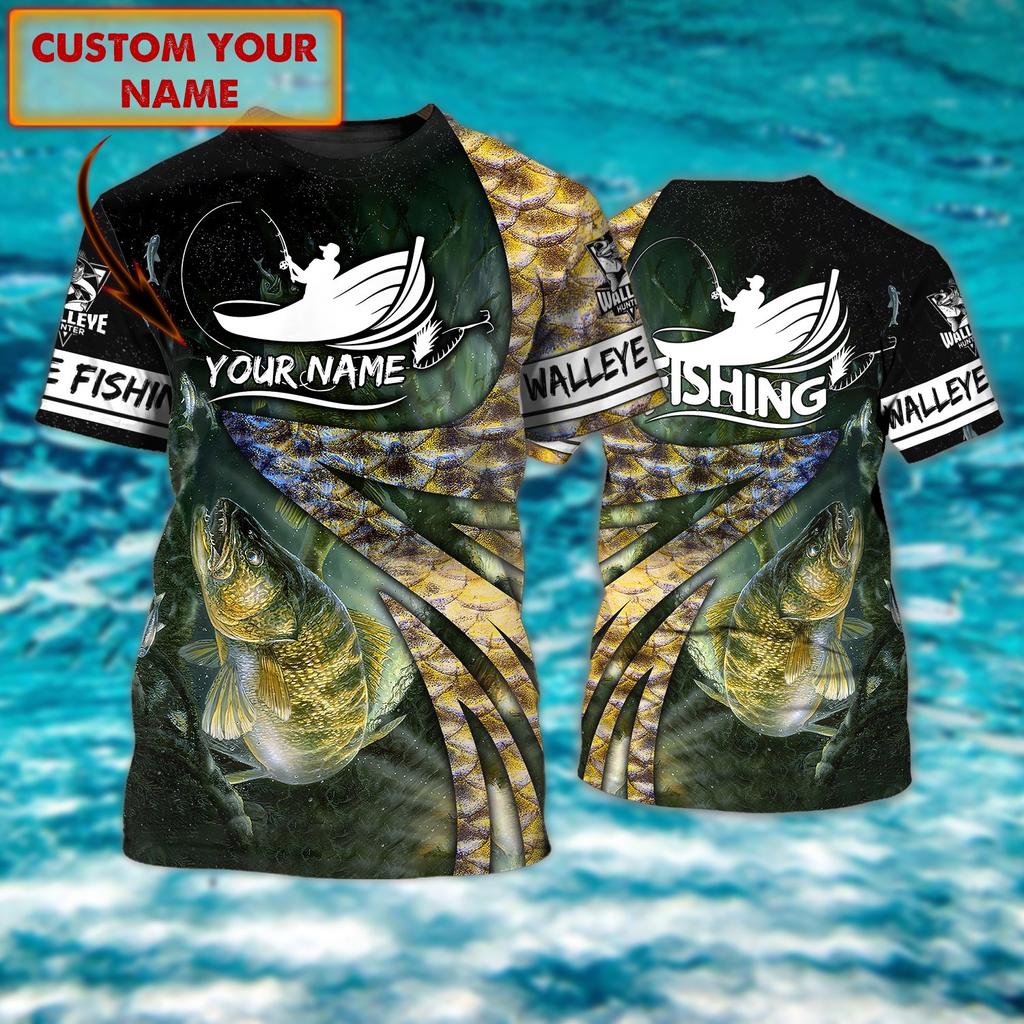Pike / Marlin Fishing Personalized Name 3D All Over Printed Mens T Shirt Cool Summer Unisex Casual Short Sleeve T-shirt TX259