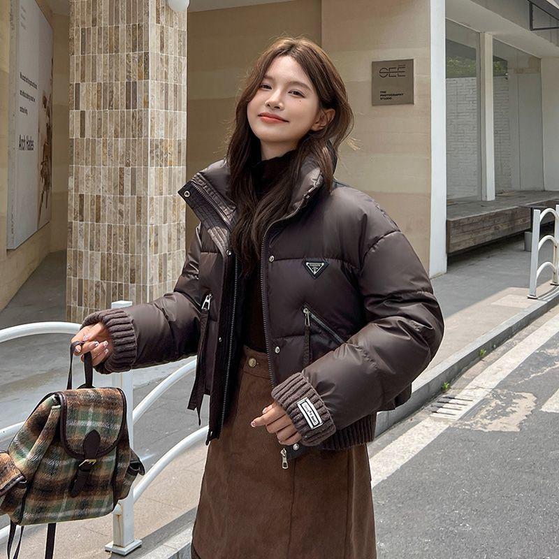 

Хлопковое пальто Женское короткое Утолщенное хлопковое пальто Зимняя Новая хлопковая куртка Маленькое Модное Свободное пальто со стойкой XXL