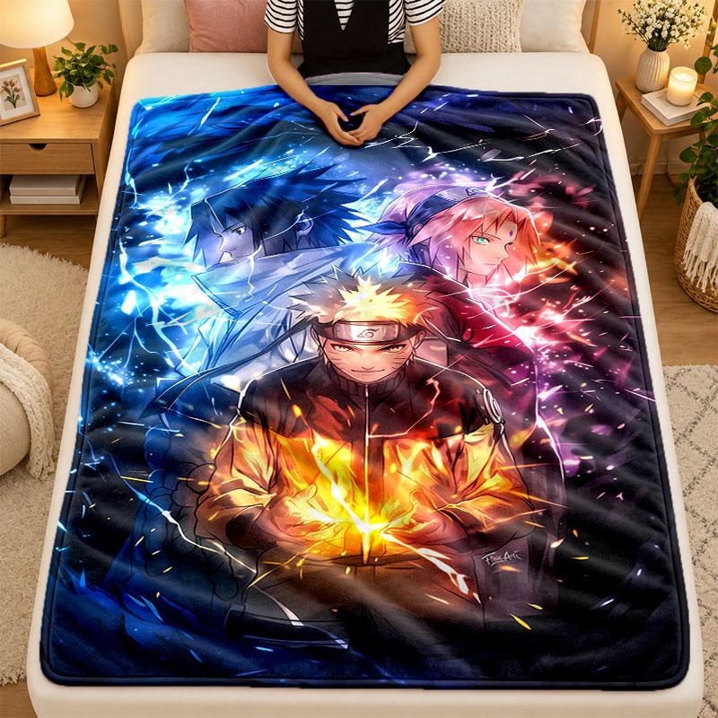 Flannel BlanketNaruto Uzumaki Warm Soft Throw Blanket for Indoor Sofa Bed Living Room Use