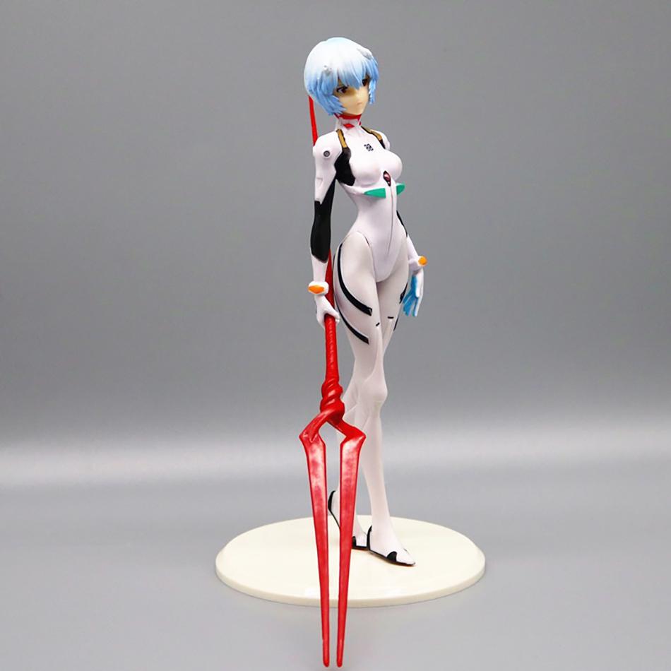 Anime Neon Genesis Evangelion Eva Ayanami Rei Kawaii Figur Weißer Kampfanzug Kurzes Haar PVC Sammlermodell Spielzeug Ornamente Geschenk