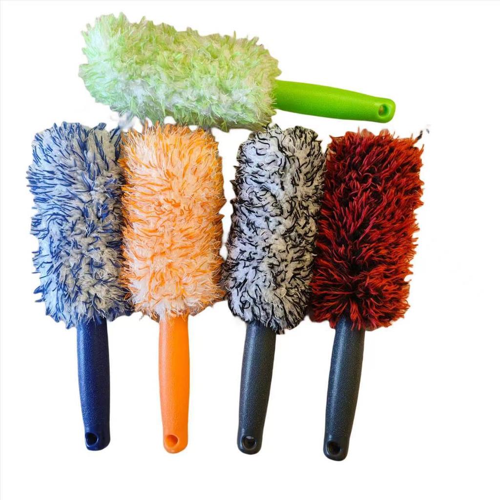 1PC Car Wheel Tire Rim Cleaning Brush Portable Plush Car Wheel Hub Brush Washing Tool Car Detailing Care Dust Removal Brush