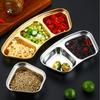 304 Edelstahl Fächerförmige Gewürzplatte Barbecue Dip-Saucenplatte Dickes 1/2/3 Fächer Design Für Einfache Saucenkontrolle