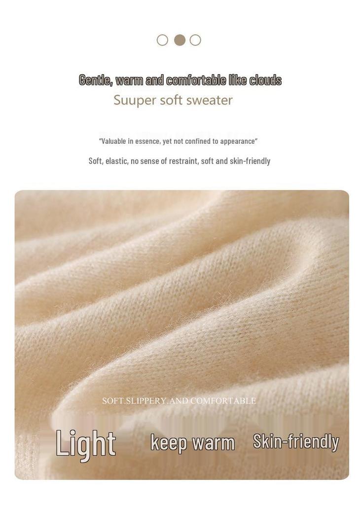 Women's Handmade 100% Mercerized Wool Cardigan - Round Neck Hollow Out Design for Autumn/Winter