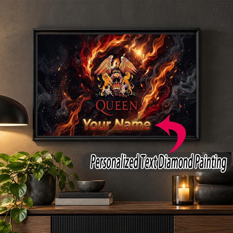 Queen Custom Name Text 5D Diamond Painting Kit DIY Full Drill Diamond Art Decoration