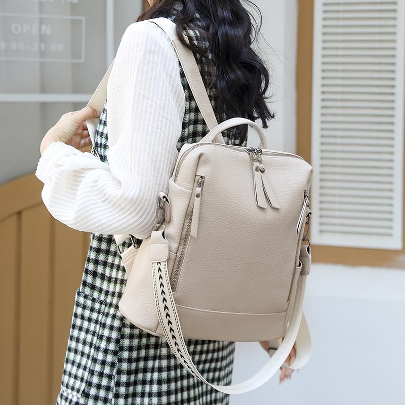 Fashion Ladies Faux Leather Backpack Purse Convertible to Shoulder Bag Water Resistant School Backpack Women's Tote Handbag Gift