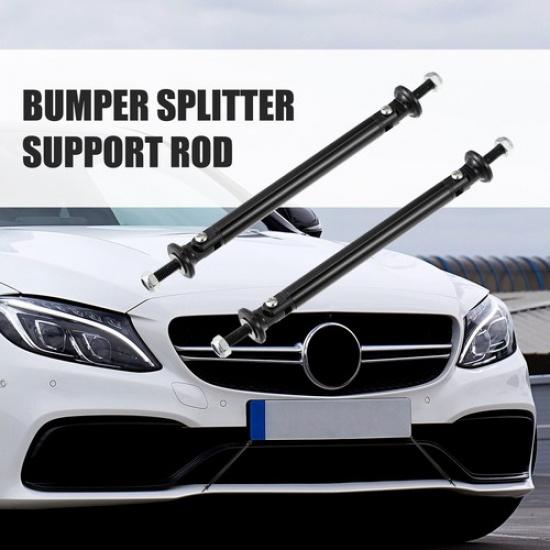 2pcs 100mm Adjustable Bumper Lip Splitter Strut Rod Ties Support Bars Black