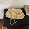 Summer Straw Weaving Crossbody Bag Fashionable Shell Bag Women's Chain Strap Shoulder Bag