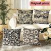 Vintage Floral Print Throw Pillow Covers Pattern Cushion Cover Suitable for Sofa Bedroom Car Pillow Cover