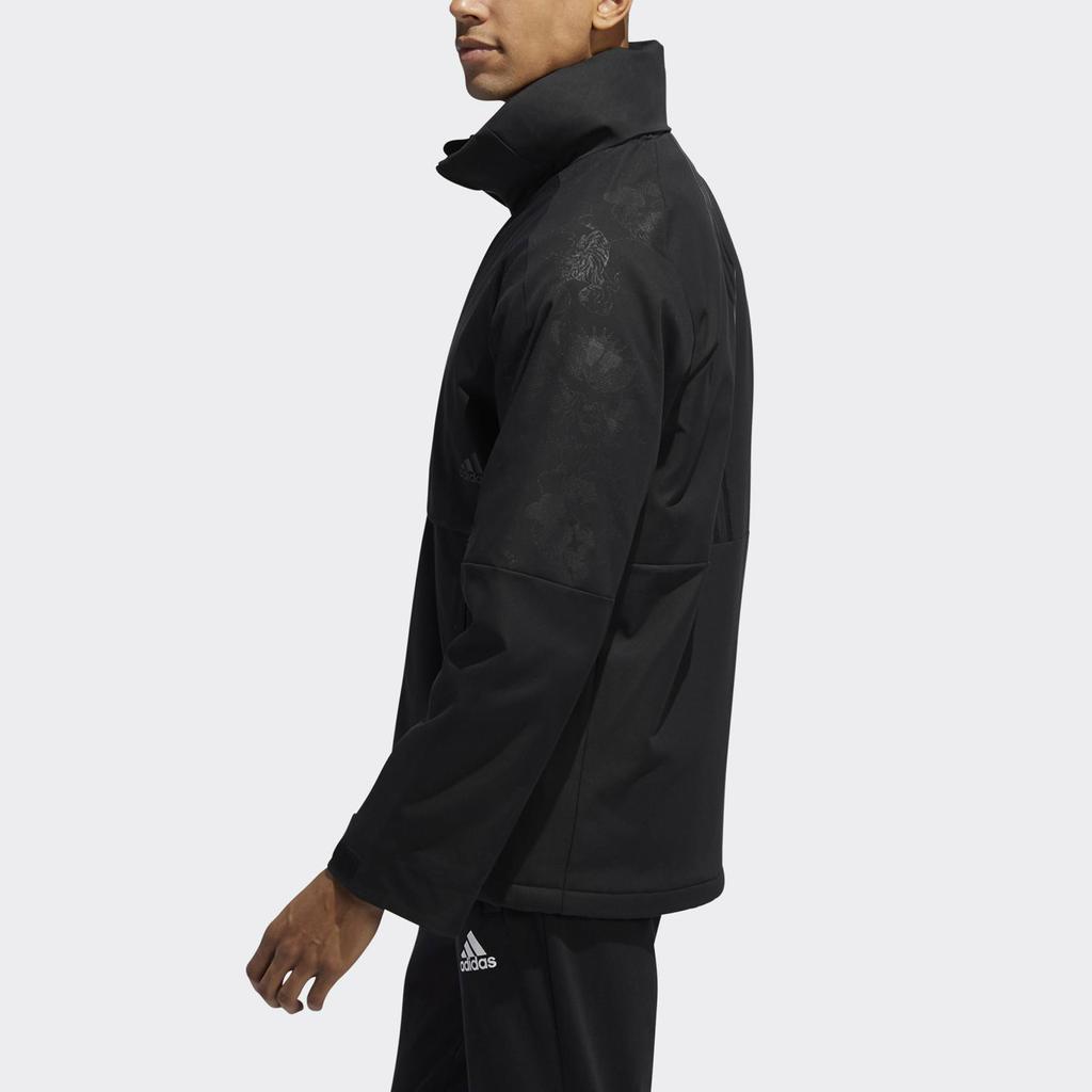 Adidas New Year Series Printed Fleece Hooded Jacket Men Jackets Black GG0776