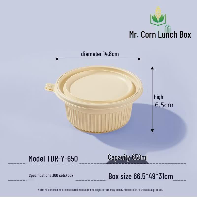 Mr. Corn 650ml Biodegradable Takeaway Round Bowl