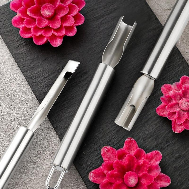 Nuovo Set da Intaglio per Posizionamento Piatti Coltello da Intaglio in Acciaio Inossidabile Intagliatore per Frutta e Verdura Gadget da Cucina