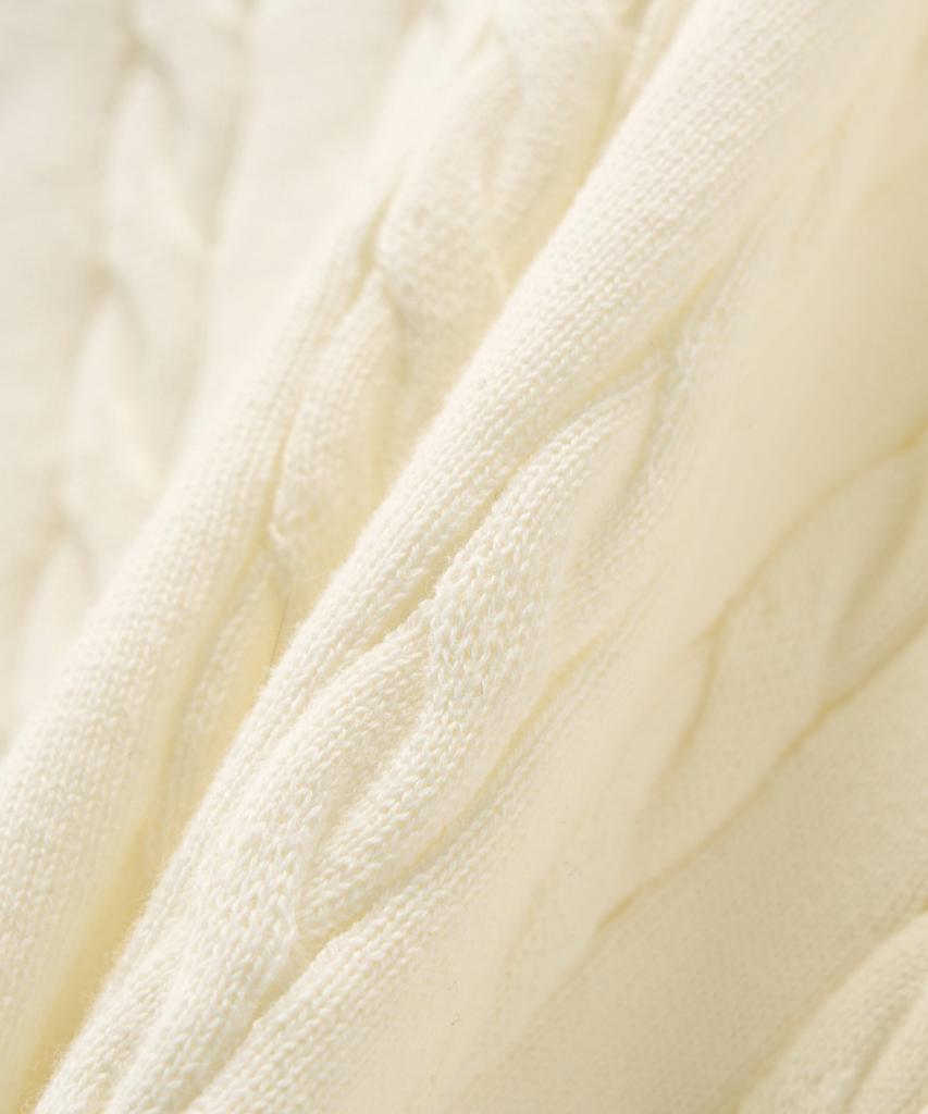 Seteo (W) Cable Collar Half Knit Cream