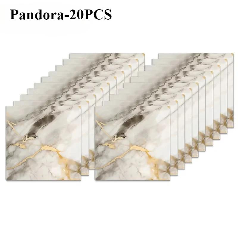 10/20/40PCS Simulated Thick Marble Tile Wall Sticker PVC Waterproof Self-adhesive Living Room Toilet Kitchen Home Floor Sticker