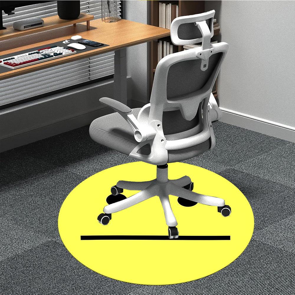 

1pc Neutral Face Emoji Chair Carpet for Office, Soft, Non-Slip Polyester Mat, Office, Living Room, Bedroom, Durable Polyester yy251207113 80cm by 80cm