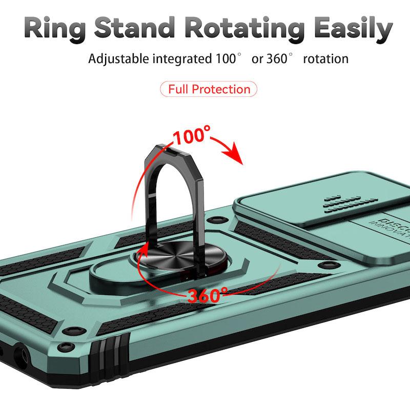 QWFür Motorola Moto G PURE G Power STYLUS Fusion Hülle Luxus Auto Magnetring Panzer Handyhülle für Moto PLAYSilikon Rückseite