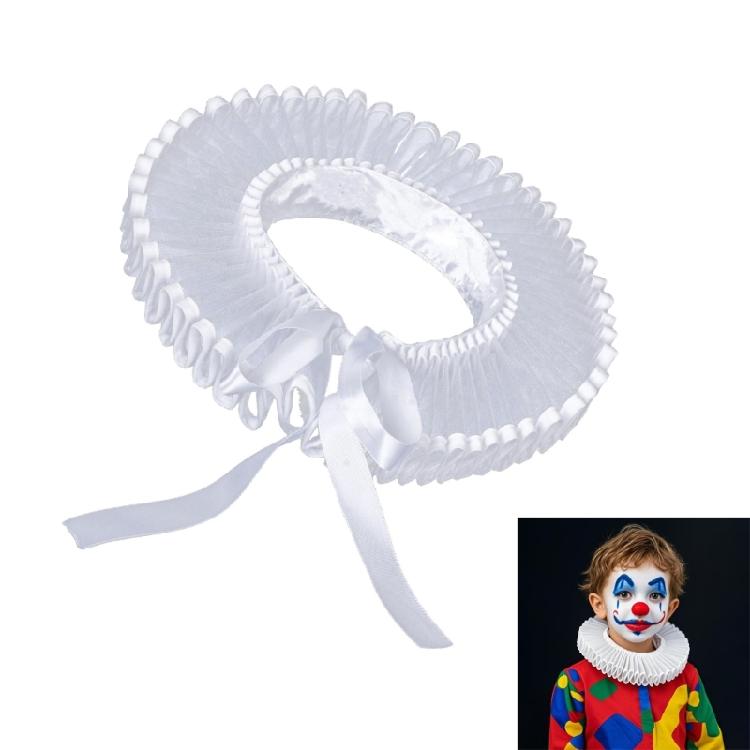 Clown Cosplay Choker Viktorianische Renaissance Rüschen Weißes Netz Falscher Kragen Abnehmbare Halskrause für Kinder Mädchen Halsbekleidung