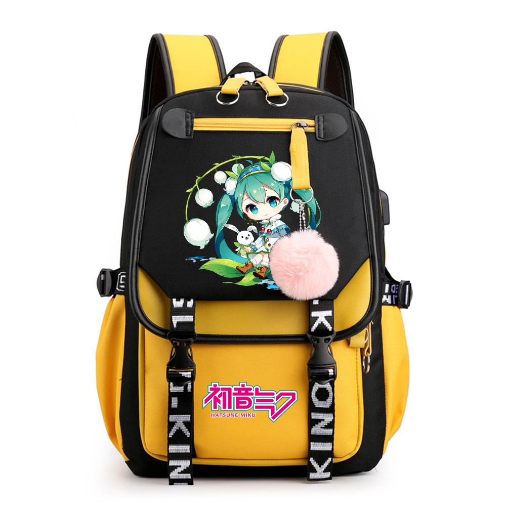 Anime Hatsune Miku Potisk Batoh Školní taška pro Teenagera Studenta Dívku Chlapce Taška na knihy Velká kapacita vodotěsný Cestovní taška Dárek Ruksak