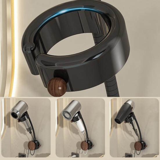 Hair Dryer Rack with 360 Rotatable Universal Hose Adjustable Hands-Free Use Hair Dryer Stand Powerful Vacuum Suction Cup No Drilling Hair Dryer Stand