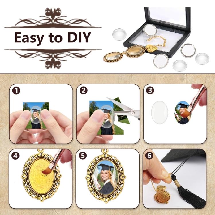 Pack of 4 Memorial Necklaces Photo Frame Tassels Design for Family Remembrance Quick Photo Update Comfortable Wear
