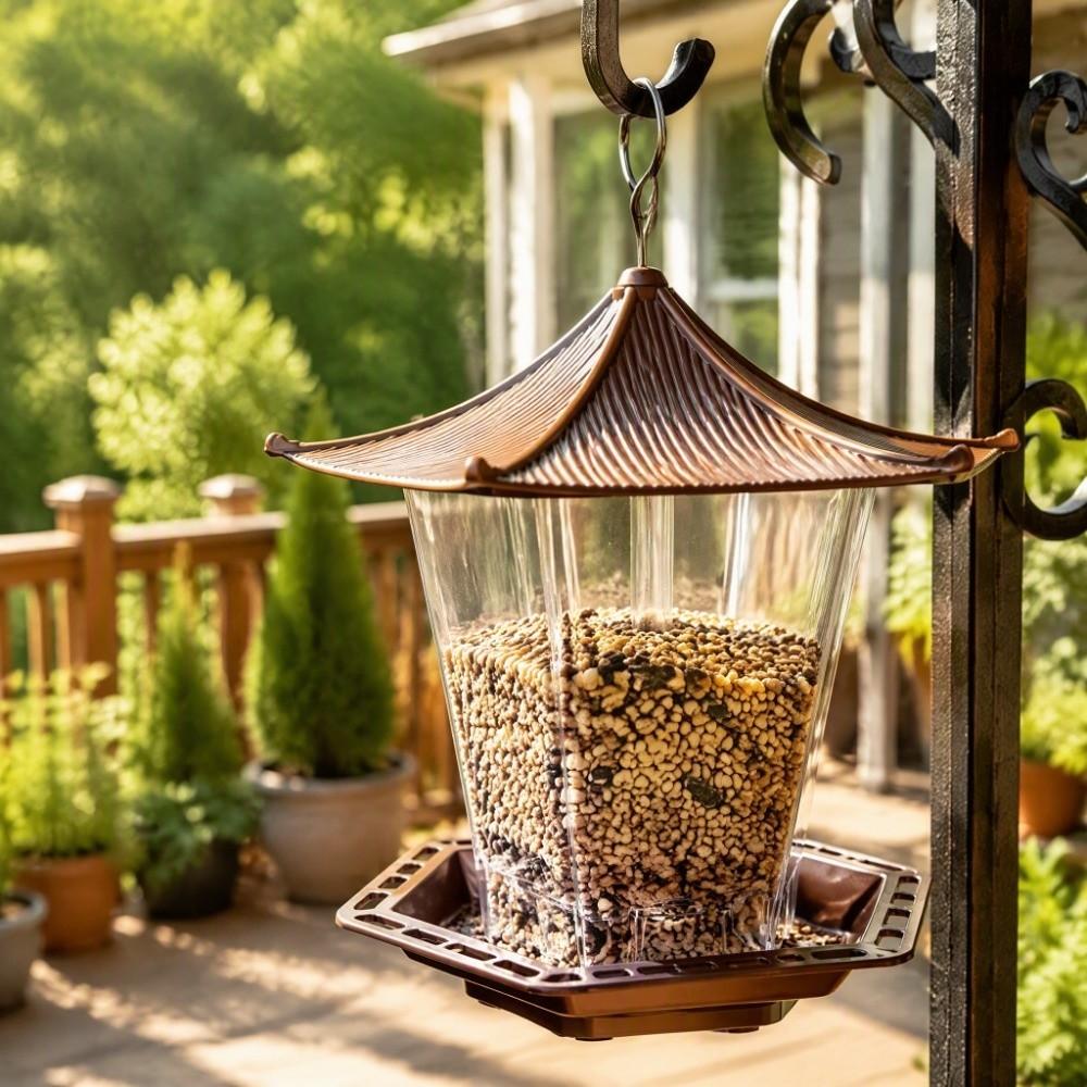 Pavilion Shape Hanging Bird Feeder Large Capacity Hummingbird Feeder  Courtyard