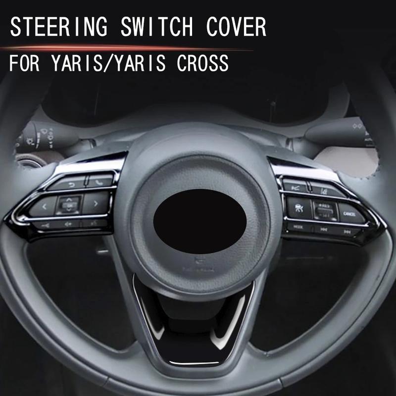 For Toyota Yaris 2024 ABS Chrome Car Steering Wheel Buttons Frame Cover Trims Sticker Styling Accessories