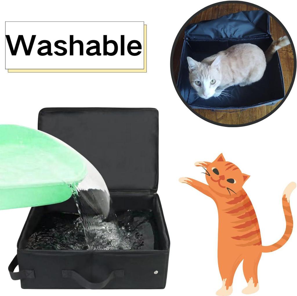 Portable Foldable Fabric Cat Litter Box
