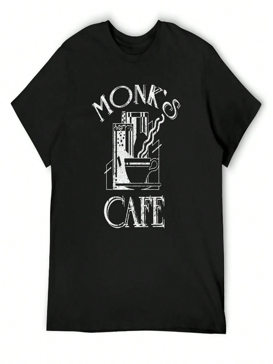 Monk s Cafe T-Shirt Oversized T Shirt Aesthetic Clothes Short Sleeve Tee Plain White T Shirts unisex S разноцветный