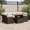 VidaXL Garden Lounge Set with Cushions 7 Pcs Brown Wicker 3326274