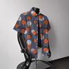 Vintage Seaside Vintage Summer Short-Sleeved Flower Shirt Ins Ruffian Handsome Loose Couple Hong Kong Style Hawaiian Shirt Tide
