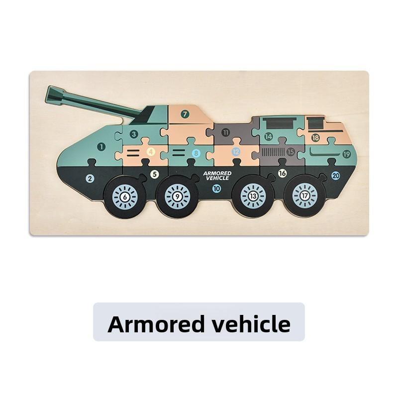 

Military Wooden 3d Vehicle Construction Puzzle Toy For Kids Educational Play Armored Vehicle