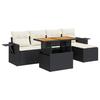 Vidaxl 6-Cz. Set di Mobili da Giardino con Cuscini, Polyrattan Nero