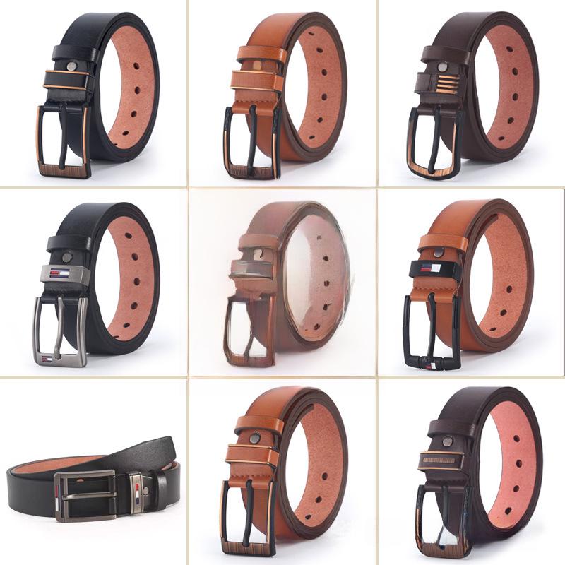 Pánský ležérní pásek z PU kůže se slitinovou sponou s kolíčkem - Korejský módní styl