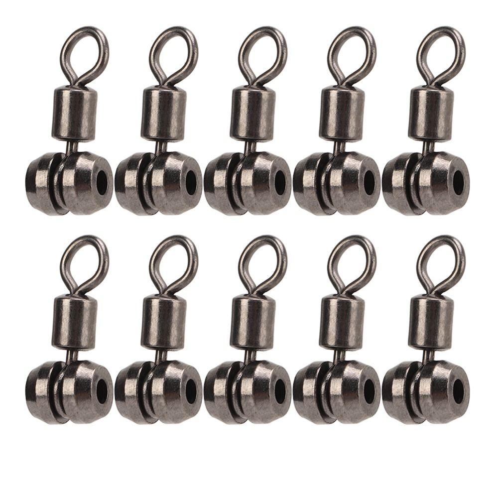 10pcs T Turn Fishing Connectors Mental Fishing Rolling Swivel Triple Swivel  Cross Line Fishing