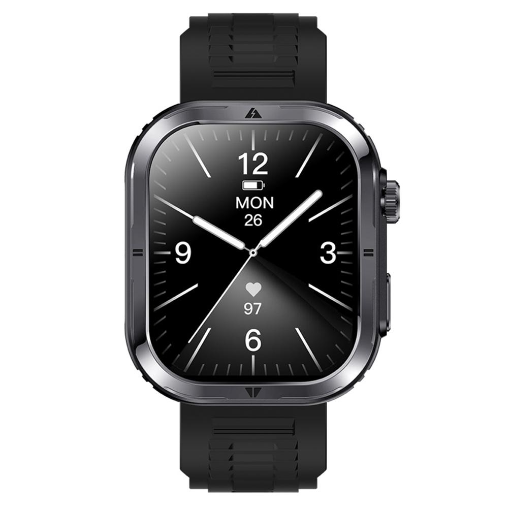 MK86 2,01-Zoll Quadratischer Bildschirm Bluetooth-kompatibel Anruf Smartwatch Gesundheitsüberwachung Wasserdicht Sportuhr mit LED-Licht