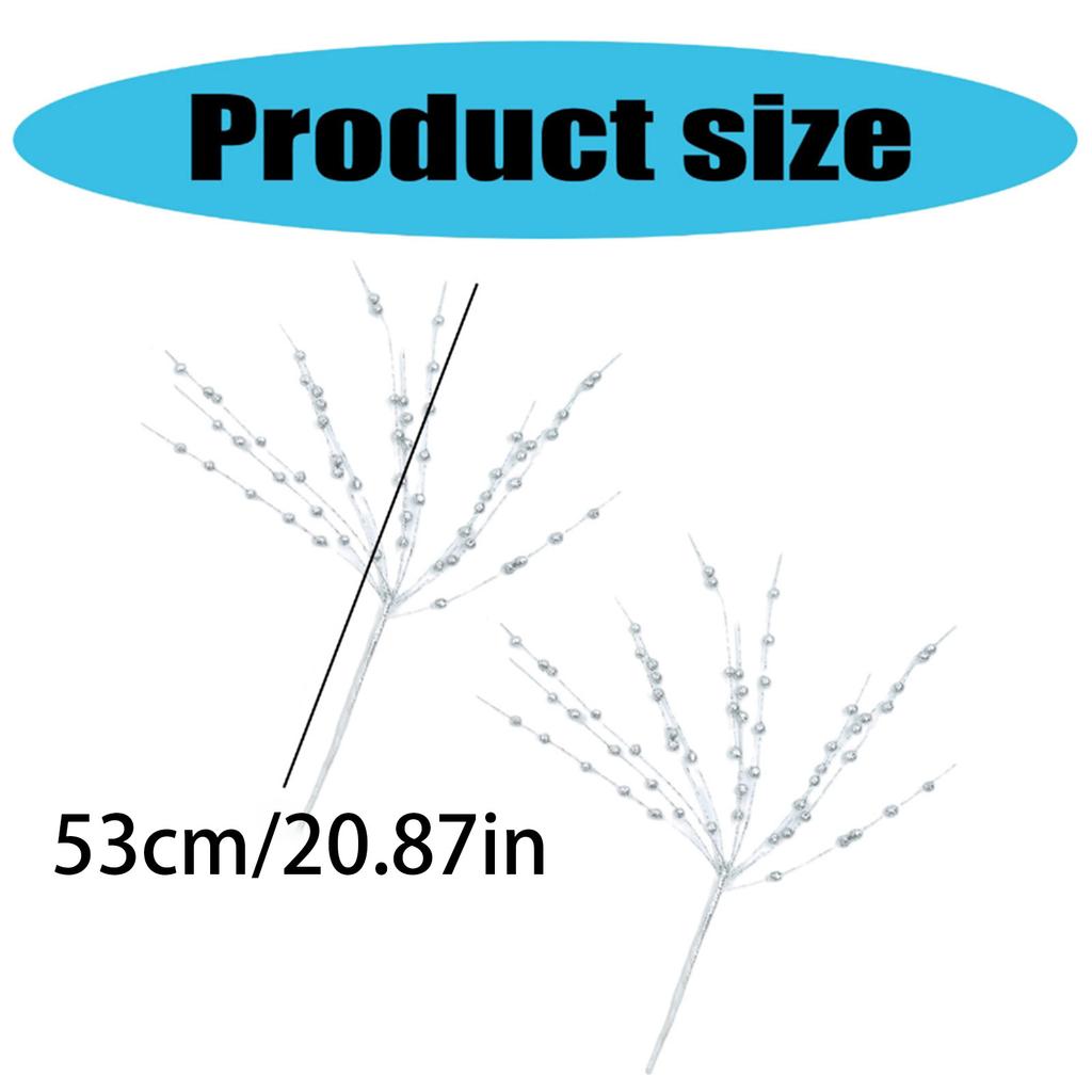 2Pcs Christmas Holly Berries Branch Christmas Plant Arrangement for Christmas Wreaths Thanksgiving Wedding Decorations