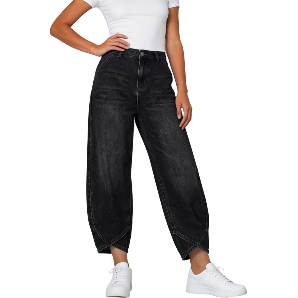 Pantaloni di Jeans Larghi Casual da Donna