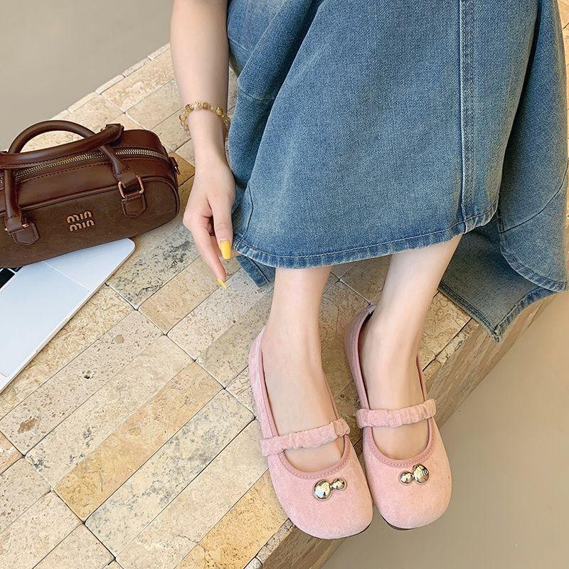 2025 spring new retro gentle skirt Mary Jane shoes women's shallow mouth single shoes round head ladyshoes women