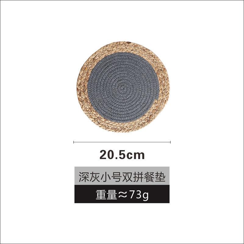 Japanese style table mat hand woven heat insulation mat household Western food mat hot pot mat tea cup mat dish mat bowl mat