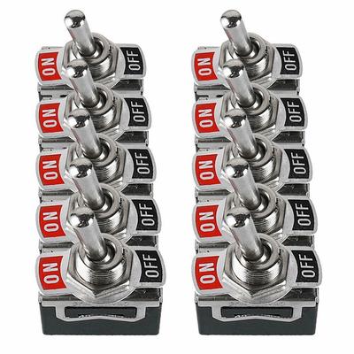 10pcs Toggle Switch 12V 24V 220V 230V 10A ON / OFF 2 Pin Car Rocker Switch