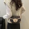 Retro niche small square bag women's new trend single shoulder oblique span bag versatile printed commuter armpit bag