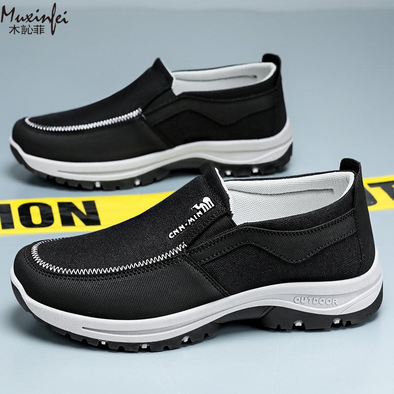 Fashion Men's Autumn and Winter Anti Slip Casual Outdoor Hiking Shoes Cloth Walking Shoes Breathable Versatile Work Shoes