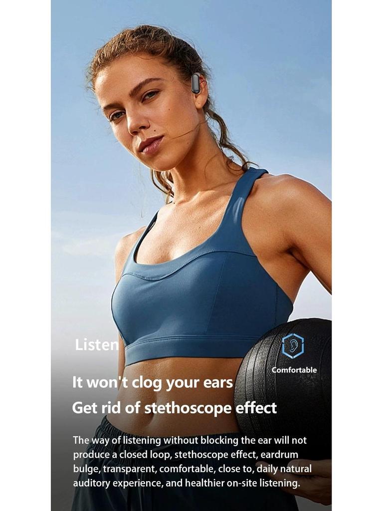 A520 Wireless Bluetooth Sports Ear-Hook Headset: Ultra-Long Battery, Waterproof, Stereo, Open Design.