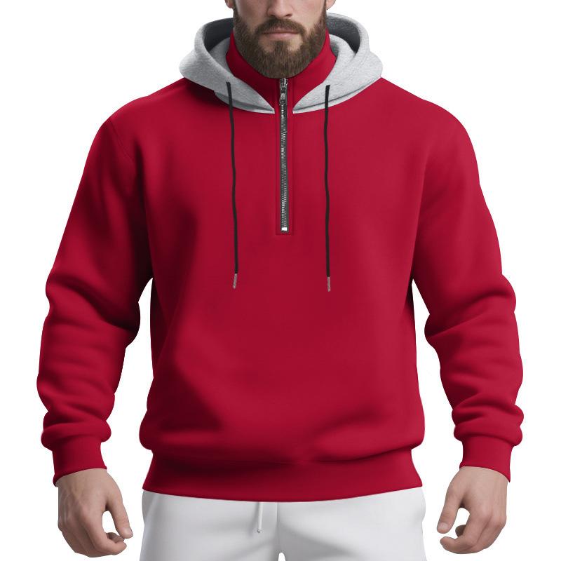 Herbst und Winter Herren Kapuzen Stehkragen Leicht Reif Lässig Sportlich Trend Verdickt Übergröße Sweatshirt