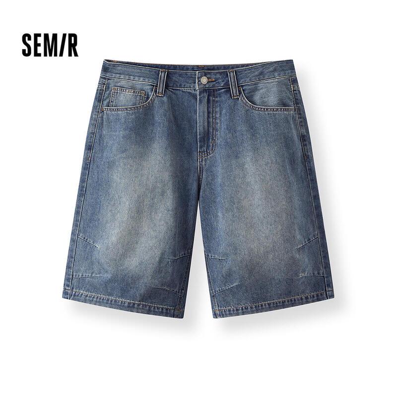 Semir Men s Summer Lightweight Retro Loose Fit Capri Denim Shorts 30
